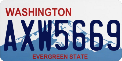 WA license plate AXW5669