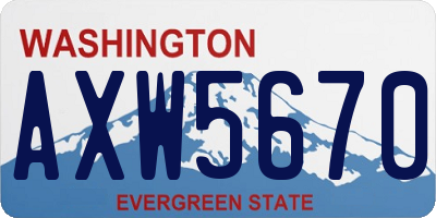 WA license plate AXW5670