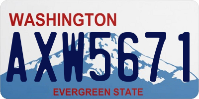 WA license plate AXW5671