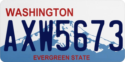 WA license plate AXW5673