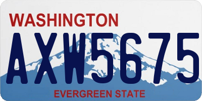 WA license plate AXW5675