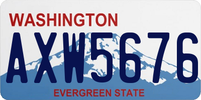 WA license plate AXW5676