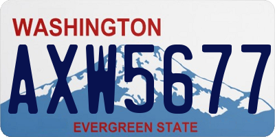 WA license plate AXW5677