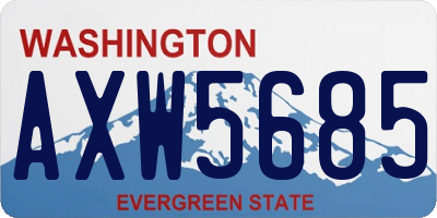 WA license plate AXW5685