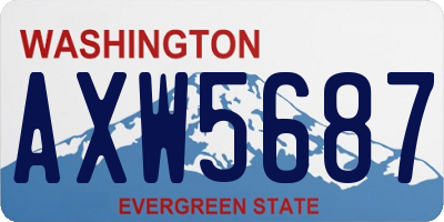 WA license plate AXW5687