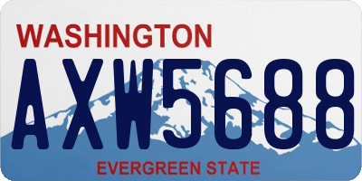 WA license plate AXW5688