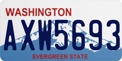 WA license plate AXW5693