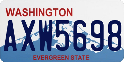 WA license plate AXW5698