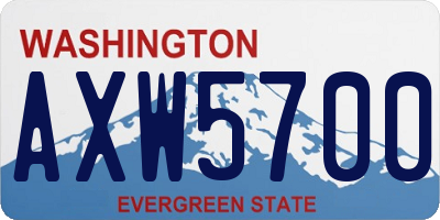 WA license plate AXW5700