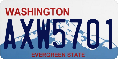 WA license plate AXW5701