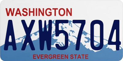 WA license plate AXW5704