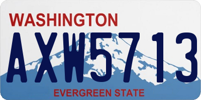 WA license plate AXW5713