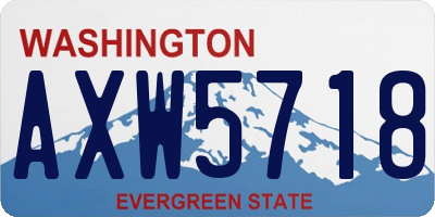 WA license plate AXW5718