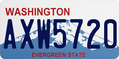 WA license plate AXW5720