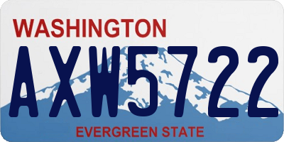 WA license plate AXW5722
