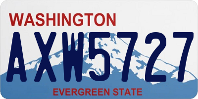 WA license plate AXW5727