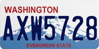 WA license plate AXW5728