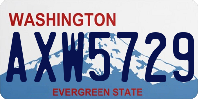 WA license plate AXW5729