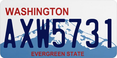 WA license plate AXW5731