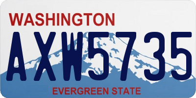 WA license plate AXW5735
