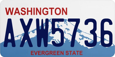 WA license plate AXW5736