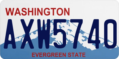 WA license plate AXW5740