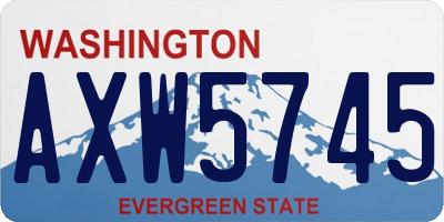 WA license plate AXW5745