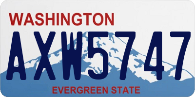 WA license plate AXW5747