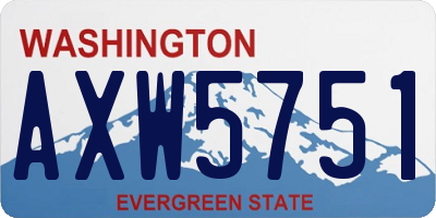 WA license plate AXW5751