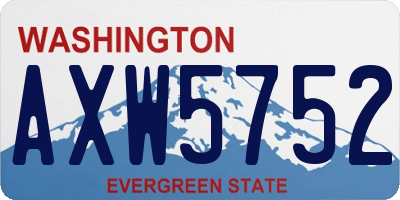 WA license plate AXW5752
