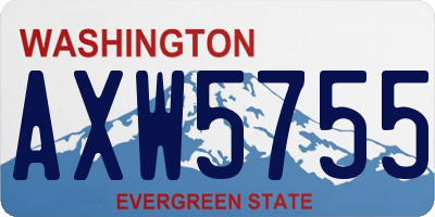 WA license plate AXW5755