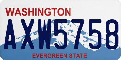 WA license plate AXW5758
