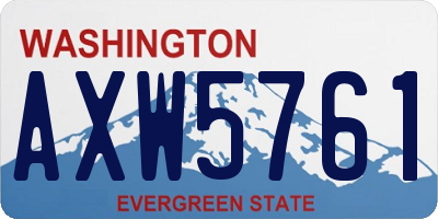 WA license plate AXW5761