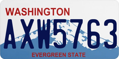 WA license plate AXW5763