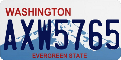 WA license plate AXW5765
