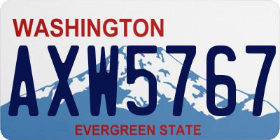 WA license plate AXW5767