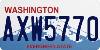 WA license plate AXW5770