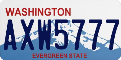WA license plate AXW5777