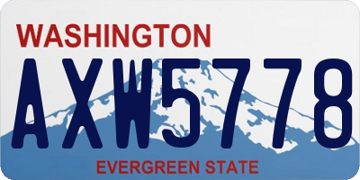 WA license plate AXW5778