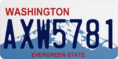 WA license plate AXW5781