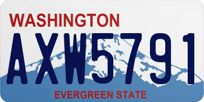 WA license plate AXW5791