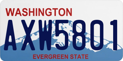 WA license plate AXW5801