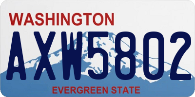 WA license plate AXW5802