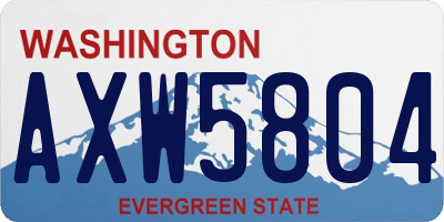 WA license plate AXW5804