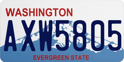 WA license plate AXW5805