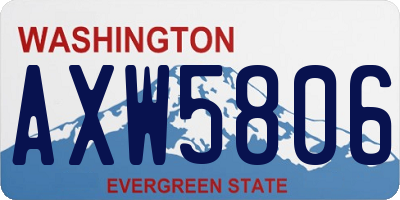 WA license plate AXW5806