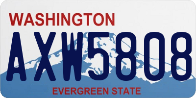 WA license plate AXW5808