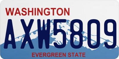 WA license plate AXW5809