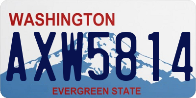 WA license plate AXW5814