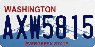 WA license plate AXW5815